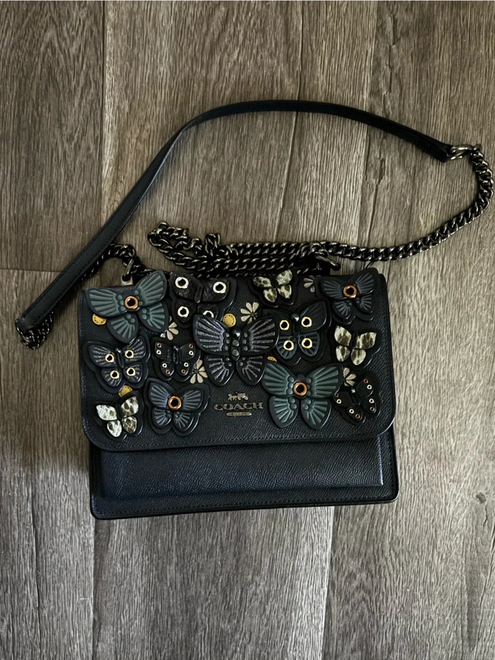 Coach Clare Butterfly Appliqué Leather Bag